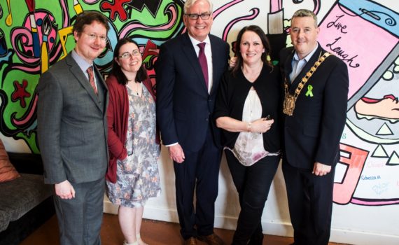 Shane Dempsey, Dr Roisin O'Shea and Dr Sinead Conneely of ARC with the Canadian Ambassador Kevin Vickers and May of South Dublin Paul Fogarty